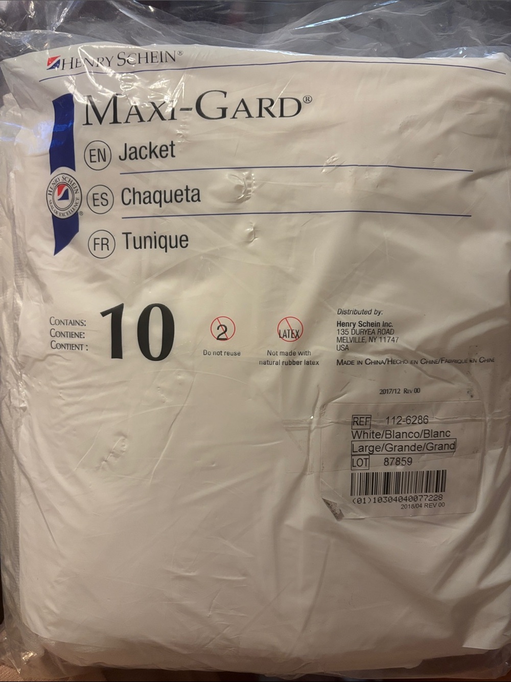 Maxi-Gard Protective Jacket by - White (Pack of 10)